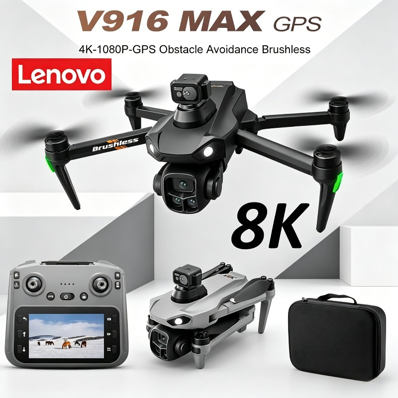 Fpv Brushless Rc Drone 4K - Lenovo V916MAX Professionele 8K Drone HD