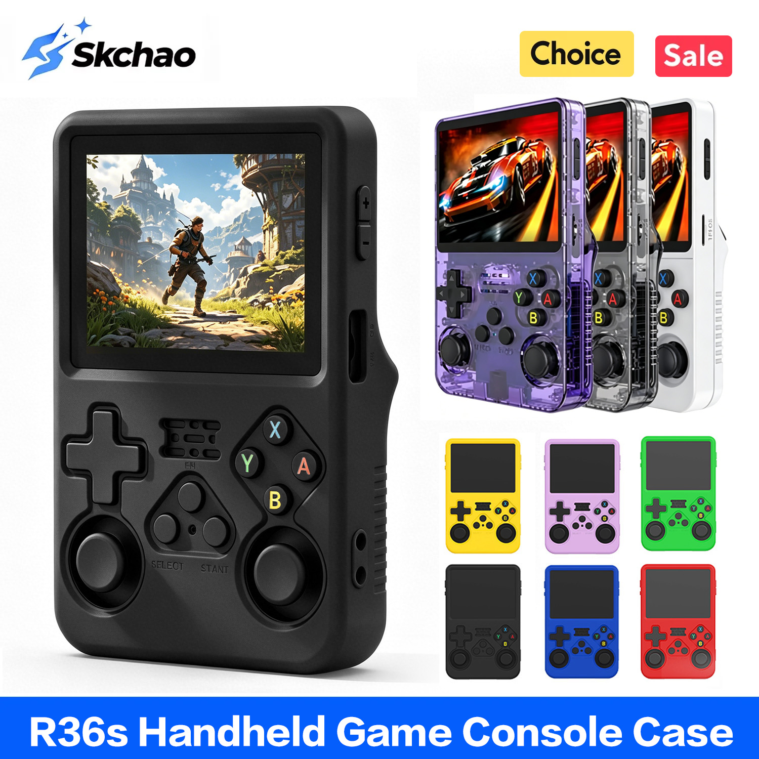 Retro Handheld Game Console R36S - Beschermhoes voor R36S, siliconen hoes, zachte