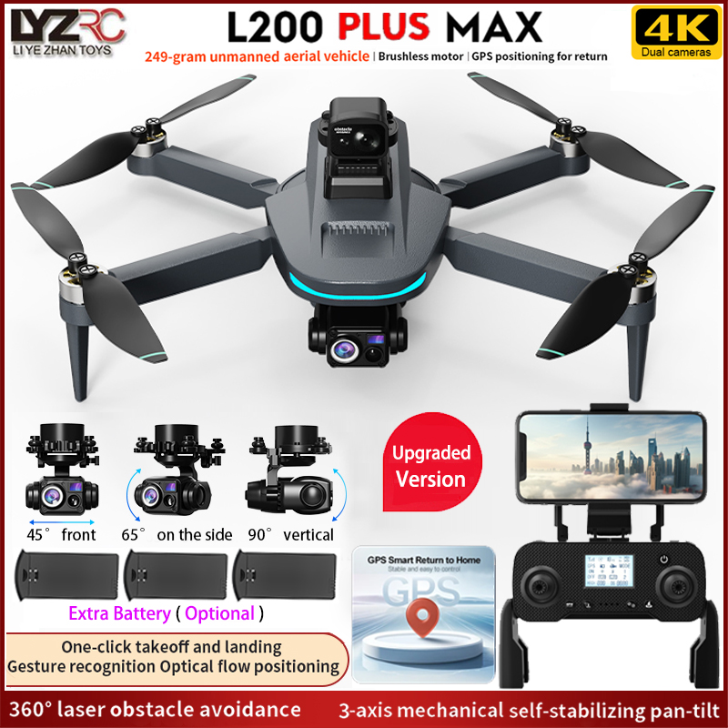 Fpv Brushless Rc Drone 4K - NIEUWE L200 PLUS MAX GPS Drone