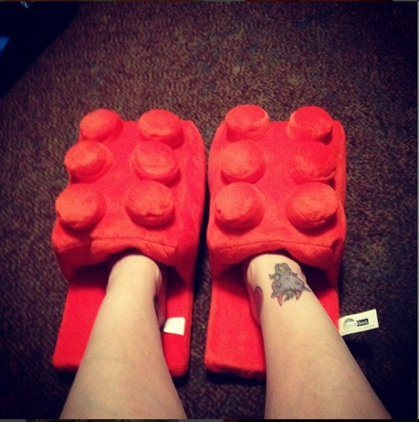 Building Blocks - Warme baksteenpantoffel Dameshuis Winter Pluche Katoen