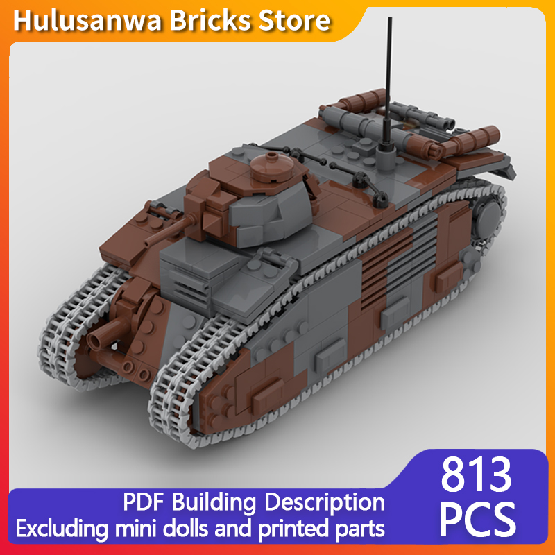 Lego Compatible Military Tank - B1 Bis Militaire Tanks Model MOC