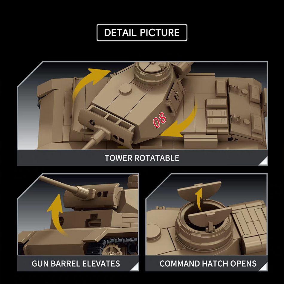 WOII Afrika Korps Panzer III S - Lego Compatible Military Tank recensie en prijs
